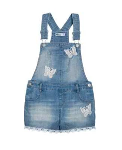 EPIC THREADS Little Girls Butterfly Denim Shortall Blue Size 6X - Picture 1 of 2