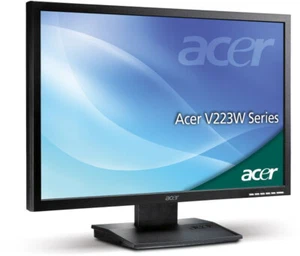 Acer V223W 22 Zoll Monitor 1680x1050 5ms 16:10 Breitbild DVI VGA schwarz - Bild 1 von 2
