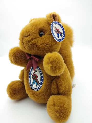 1999 U.S. Open Pinehurst No.2 9" Brown Plush Squirrel Stuffed Toy w tag Cover