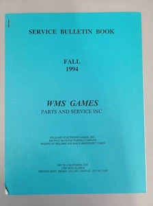 Williams WMS Games Parts and Service Service Bulletin Original Vintage 1994 - Picture 1 of 4