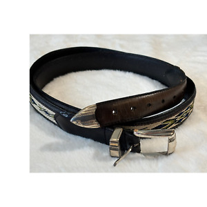 Vintage John Blair Brown Imported Leather Cowgirl Cowboy Western Belt | Size XL