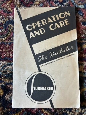 1936 Studebaker Dictator with Planar Front Wheel Suspension Owners Manual Foto 1 de 4