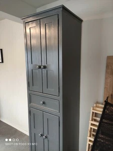 PANTRY/LARDER CUPBOARD,painted in 'downpipe'. - Picture 1 of 5