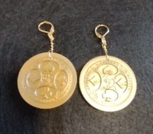 Lucky Poker Chip Earrings - Picture 1 of 2