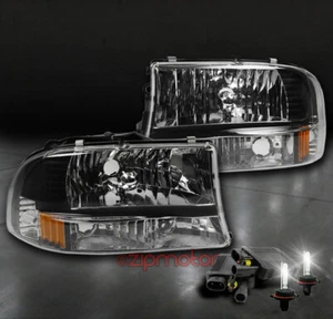 PARA 97-04 DAKOTA/98-03 DURANGO PICKUP CRISTAL NEGRO FARO CON KIT OCULTO 6000K - Imagen 1 de 4