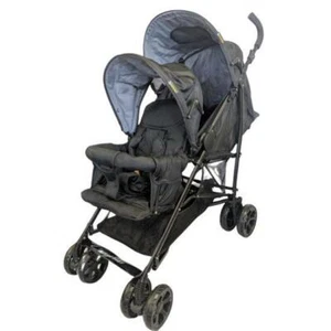 NEW Aussie Baby Vitesse Deux Tandem Stroller - Black - Picture 1 of 4