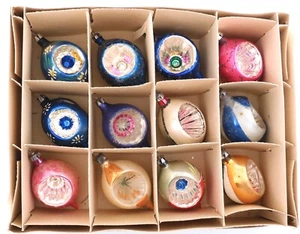 12 schöne Vintage Polen Quecksilber Glas Christbaumschmuck Träne Refaktoren - Bild 1 von 23