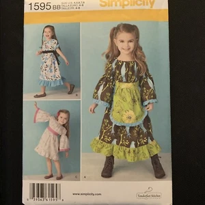 1595 Simplicity Childs dress pattern size 4 5 6 7 8 Prairie Ruffled Flounce - Picture 1 of 2