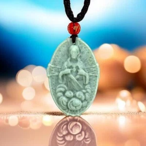 Jade Jesus Pendant Jewelry Necklace Charms Gifts for Women Cross Natural Green - Picture 1 of 6