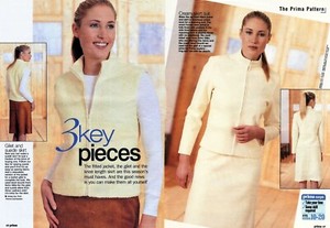 Cosy SKIRT SUIT JACKET GILET Fitted Smart Prima Sewing Pattern 10 12 14 16 18 20