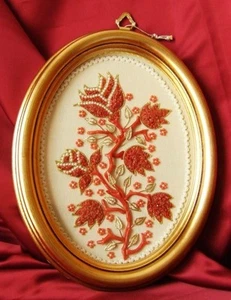 Cuadro coral vintage, coral rojo natural, escultura coral floral 2d - Imagen 1 de 3