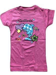 NEW Seaworld Dolphin Girls Youth Pink T-Shirt XS M L Small Medium Large - Picture 1 of 2
