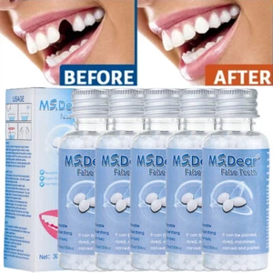 5-1x Gránulos de Reparación de Dientes Temporales Reutilizables Moldeables Dientes Falsos Cuentas de Ajuste - Imagen 1 de 22