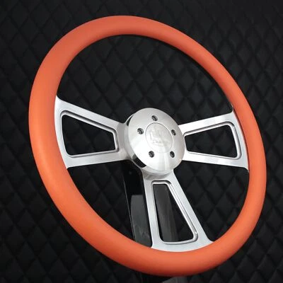 (T01) Volante Aluminio 18" Big Rig Naranja Vinilo 86-06 Freightliner Foto 1 de 4