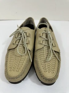 Women’s Hush Puppies Lace Up Oxfords Size 9.5N Cream Beige - Picture 1 of 8