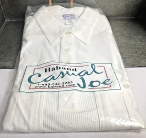 Vintage HABAND CASUAL JOE Short Sleeve White Polo Shirt Mens Brand New Sealed - Picture 1 of 6