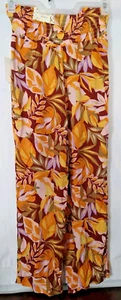 Palazzohose Jenna Rose Größe PL hohe Taille weites Bein Blumen Boho Resort Coastal - Bild 1 von 4