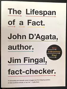 The Lifespan Of A Fact Script & Playbill - Picture 1 of 2