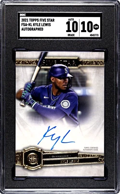 2021 Topps Five Star Kyle Lewis Autograph SGC 10 w/10 AUTO RC - Image 1 of 2