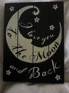 Letrero de madera I Love You To The Moon and Back Light Up, Young Inc, decoración - Imagen 1 de 5