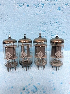 Telefunken 12ax7 ecc83 Tested Nos, Ribbed Plates Diamond Logo Matched Quad - Bild 1 von 6