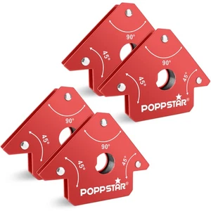 Poppstar 4er-Set Schweißmagnet klein | Magnet-Schweißwinkel mit Haftkraft 11,3kg - Bild 1 von 7