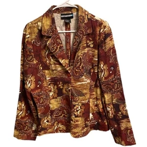 Requisiti Giacca Blazer Donna XL Bohemien Paisley Arazzo Retrò 2 Bottoni - Foto 1 di 8