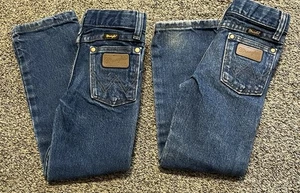 Kids Wrangler Jeans Vintage / Antique Size 5 Slim Denim Cowboy Boot Boy  - Picture 1 of 7