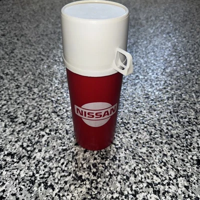 Vintage Mint Condition Nissan Vacuum Flask Vintage red Thermos Made In USA - Image 1 of 4