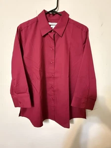 NEU OHNE ETIKETT FOXCROFT NYC FALTENFREIE BLUSE GESCHÄFT REISEN ARBEIT MITTAGESSEN WEIHNACHTEN 16 - Bild 1 von 13