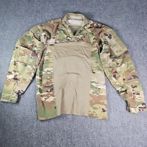 Army Combat Shirt Mens Large Camo Fire Resistant Elbow Pads Zip Pockets - Picture 1 of 6