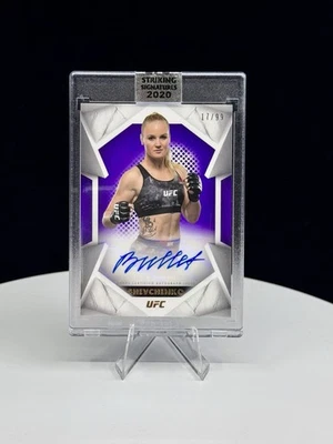 2020 Topps UFC Striking Signatures Valentina Shevchenko Fighter Auto Purple #/99 - Image 1 of 4