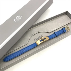 HERMES Kelly Turnlock Gold Hardware V Stamp Leather Women's Bracelet k5975 Ex+ - Picture 1 of 8