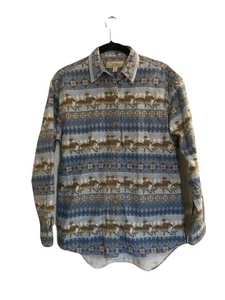 Cabelas Shirt Womens S 100% Cotton Aztec Western Cowgirl Roping Rodeo Flannel - Picture 1 of 5