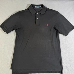 Vintage Polo Ralph Lauren Large Tall Solid Black Short Sleeve Polo Shirt Casual - Bild 1 von 5