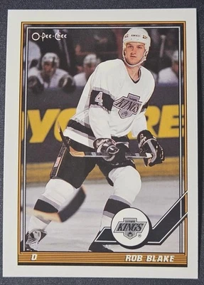 91-92 O-Pee-Chee Rob Blake 2nd Year Card 🚨🚨🚨 Los Angeles Kings  - Image 1 of 2