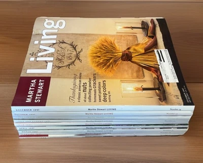 1997 Martha Stewart Living Magazine Lot Of 9 VTG W/ Recipe Cards Foto 1 de 4