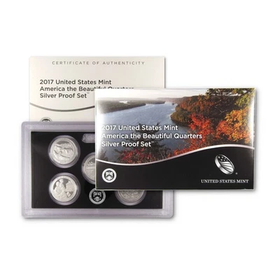 2017 America the Beautiful Quarter Silver Proof Set U.S. Mint OGP COA - Image 1 of 4