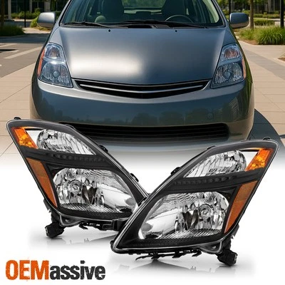 Se adapta a faros de repuesto negros tipo halógeno Toyota Prius 2006 2007 2008 2009 Foto 1 de 4