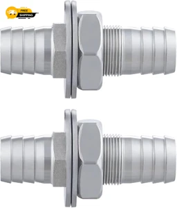 Raccordo per paratia 5/8 tubo barb passante 304 acciaio inox unione esagonale dritta - Foto 1 di 7