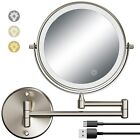 Magnifying Mirror 7” With Light Wall Mounted, 8" Rechargeable Double-Sided Li...