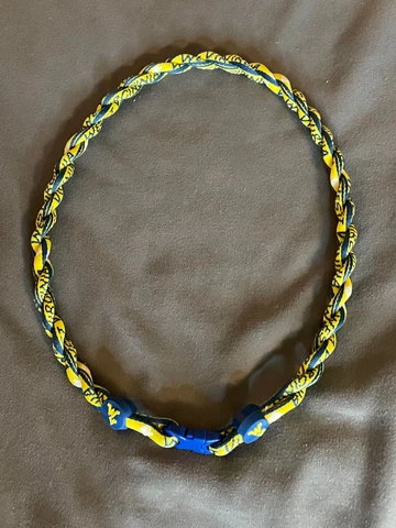 West Virginia MOUNTAINEERS 22" Titanium Double Rope NECKLACE FAST! FREE SHIP! Cover