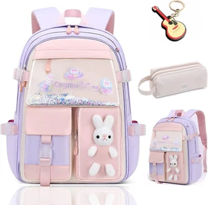 Cute Bunny Backpack Plus,180°Open School Bookbag Backpacks for Girls Boys Teen,K - Picture 1 of 12