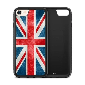 UK Flag Great Britain Union Jack Black Rubber Phone Case - Picture 1 of 5