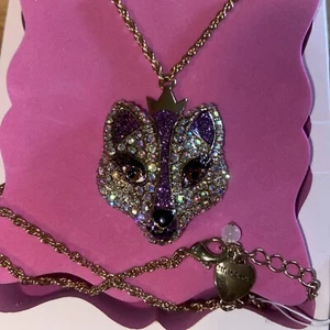 Betsey Johnson Crystal Fox Necklace - Picture 1 of 7