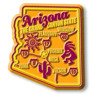 Arizona the Grand Canyon State Premium Karte Kühlschrankmagnet - Bild 1 von 1