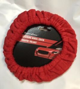 Red Driver Soft Plush Fuzzy Auto Car Steering Wheel Cover