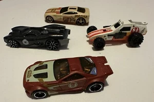 4 Star Wars toy cars, including two hot wheels, made by Mattel. - Picture 1 of 4
