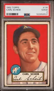 1952 TOPPS 116 CARL SCHEIB PSA 2 - Picture 1 of 1