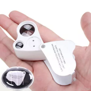 60X Glas Vergrößerung Juwelier Lupe Lupe Schleife mit LED Licht Neu - Bild 1 von 12
